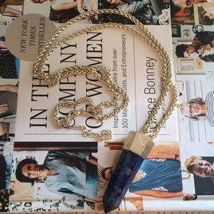 Kendra Scott Raw Lapis Long Necklace